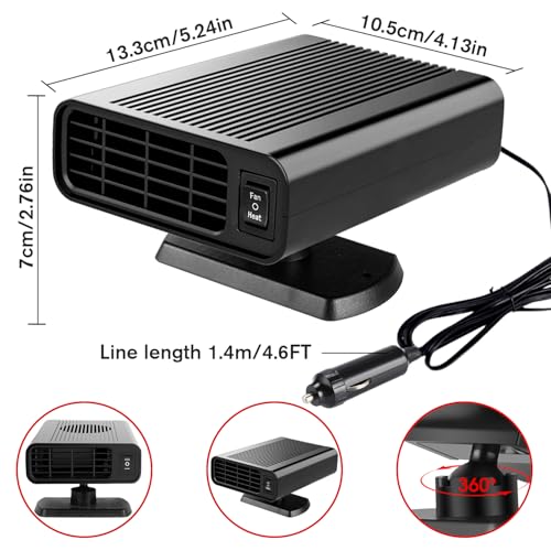Portable Heater Anti-Fog 200W 12V Car Defroster Automobile Heater 2 In 1 Heating Cooling Function Windshield Demister Defroste