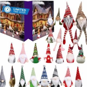 Christmas Gnome Advent Calendar 2024 | 24 Pieces Gnome Decoration Countdown Calendar | Christmas Gonks Dwarf Doll Plush Toy | Christmas Figurines Calendar Present for Kids Baby