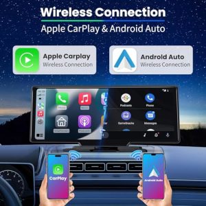 Carplay Screen for Car with 4K Front Camera and 1080P Rear Camera