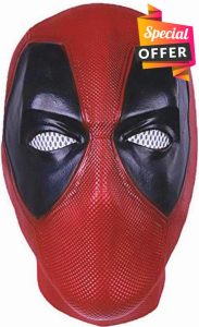 Tiuainta Deadpool Mask Halloween Head Mask Halloween Dress Up Cosplay Party Prop Mask
