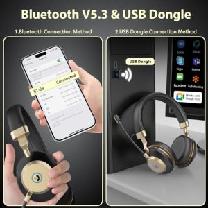 Headphones with Microphone Noise Canceling & 45H Work Time