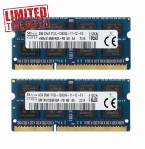16GB (2x 8GB) DDR3L 1600MHz PC3L-12800S Non-ECC Unbuffered 1.35V CL11 2Rx8 204 Pin SODIMM Laptop Notebook PC Computer Memory RAM (16GB (8GB+8GB) 2 RAM's)