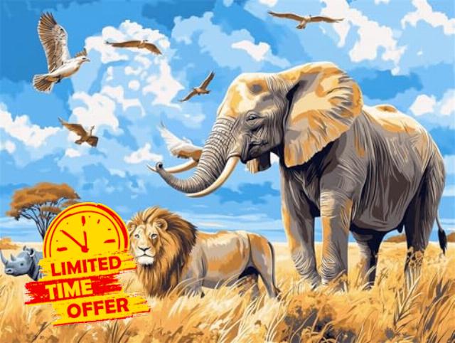 Paint by Numbers Kits for Adults Lion Paint by Numbers Rhino Painting by Numbers Kits on Canvas