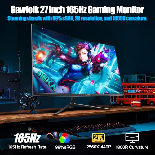 27 Inch QHD 2560x1440p 144Hz Gaming Monitor with AMD FreeSync