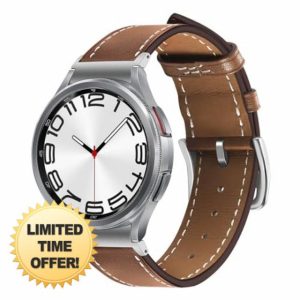TRUMiRR Leather Strap Compatible with Galaxy Watch 7 6 40 mm 44 mm/Watch 6 Classic 43 mm 47 mm