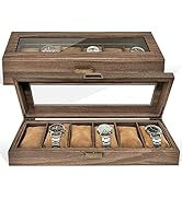 Watch Box Storage Display Case, Wooden Jewellery Watches Boxes For Men Women - 3 Slot Wood Watch ...