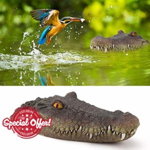 Esenlong Floating Crocodile Head Detailed Fake Alligator Head for Pond Protection Decoratio