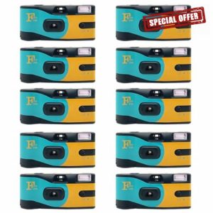 Fotofilm Pro Disposable Camera Single Use Film Ultramax 400 27 Exposure Flash - 10 Pack Bulk for Weddings