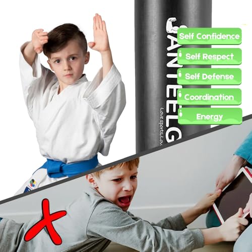 JanTeelGO 59 Inch Inflatable Boxing Bag - Birthday Gifts for Boys & Girls Age 3-12 for Practicing Karate