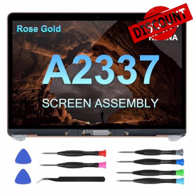 JQYDZH Replacement Screen 13.3" for MacBook Air 13-inch A2337 M1 2020 Year (Model:EMC 3598 MGN93 MGNA3 MGND3 MGNE3 MGN63 MGN73) A Full LED LCD Display Assembly (Rose Gold)