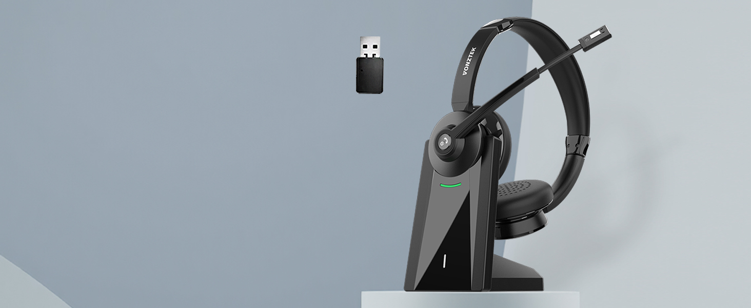 wireless headset with microphone for pc
