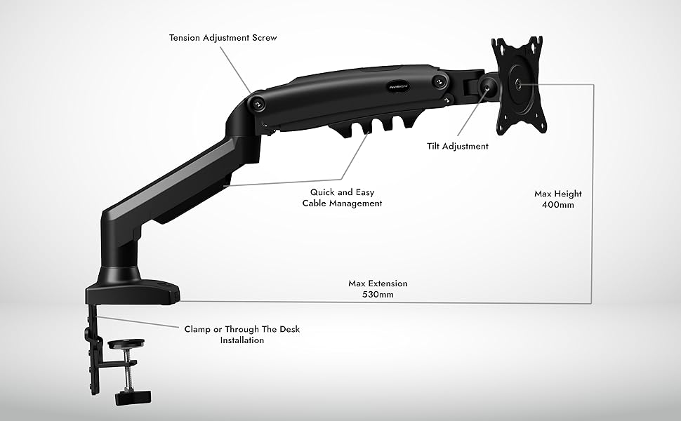 Invision MX200 Tilts Swivels Extends and Rotates Weight 2kg to 9kg