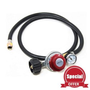 CWOQOCW Propane Gas Regulator with Adjustable Pressure/Ideal for BBQ/Grills propane gas regulator with gauge