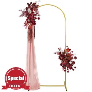 6FTx2.6FT Wedding Arch Backdrop Stand Balloon Arched Background Frame Metal Support Set for Wedding