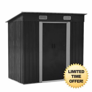 Outdoor Storage Shed Garden Utility Tool Storage House Backyard Lawn with Sliding Door