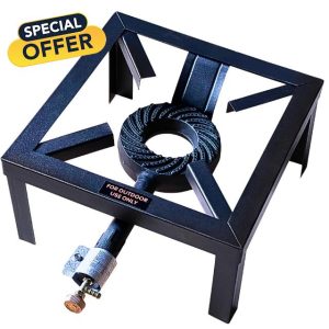 iBest UK Cast Iron Steel Catering Stove | Key Burners | Outdoor LPG Black Cooker (Single Key)