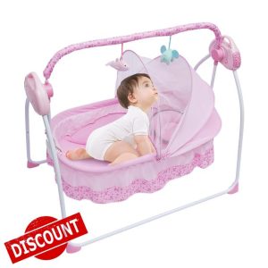 Loohacp Electric Baby Crib Cradle Music Infant Auto-Swing Bed Rocker 5-Speed Adjustable