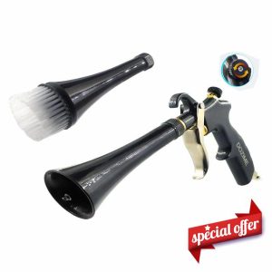 High Pressure Car Interior Spraying Washing Gun with 2 Set Nozzle Sprayer Connector Air Pulse Car Washing Equipment Tool (Dust blow gun-A)(Class Blowing Gunz-014 Rubber Rotate Pipe)