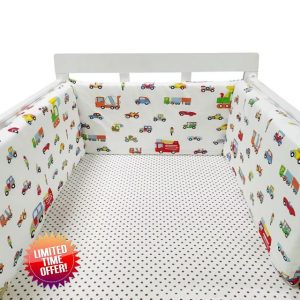 Cot Bumper Breathable Crib Bumper Breathable Mesh Cot Liner Crib Rail Cover Baby Crib Bumper Baby Boys Girls Nursery Breathable Crib Bedding Baby Bed Bumpe