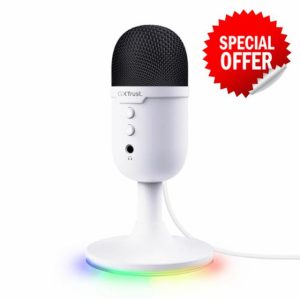 Trust Gaming GXT 236W Yami USB Condenser Streaming Microphone for Podcast