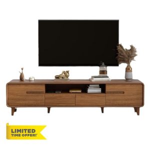 NIBHZ Modern simple solid wood frame TV low cabinet cabinet new Chinese style living room TV cabinet walnut bedroom