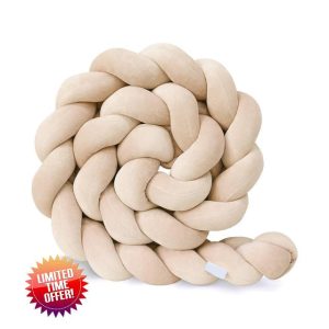 GYCF Braided Bed Snake Braided Cot Bumper Braided Pillows Knotted Crib Bumper Cot Surround Anti-collision Head Crib Bumper Soft Knotted Cushion Protector