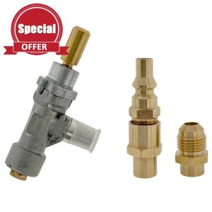 Gas Control Valve and RV Quick Connect Conversion Kit for Weber Q Series & Baby Q Series Grills