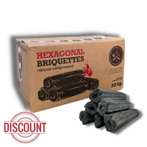 1 x 10kg Box Premium Sumi Bincho Charcoal Restaurant Barbecuing Briquettes - Naturally Compressed & Odour Free - Long Burn Hexagonal Binchotan Logs - For Konro BBQ Barbecue Cooking Grills