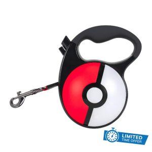 Pokémon Poké Ball Retractable Pet Leash - 16 Ft. Retractable Leash with Reflective Tape