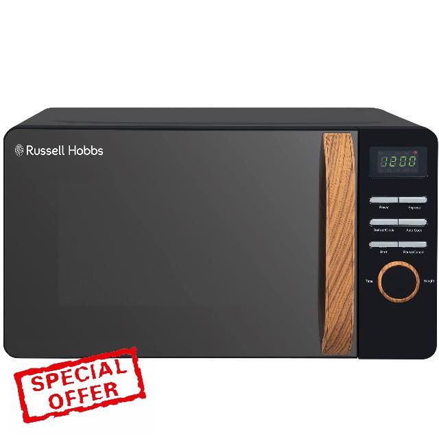 Russell Hobbs RHMD714B-N 17L 700w Scandi Black Digital Microwave with 5 Power Levels