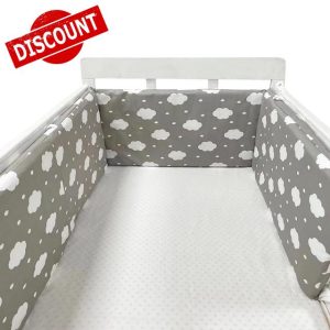 GYCF Crib Bumper Breathable Cotton Baby Cot Bumpers Padded Liner Crib Rail Cover 200x30CM Baby Crib Bumpe Protection Baby Cot Surrounds Bumper for Baby Boys Girls