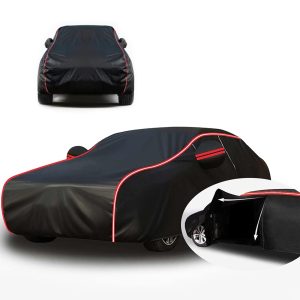 LTWHLLLP Car Cover for Mercedes SLK 200 R172 Car Cover Waterproof Dustproof UV Resistant With Reflective Strips Car Tarpaulin Full Car Cover(Black/red)