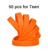 Solid Color 100 Silicone Wristbands Rubber Bracelets for Children, 7 inch Wholesale Sports Rubber...