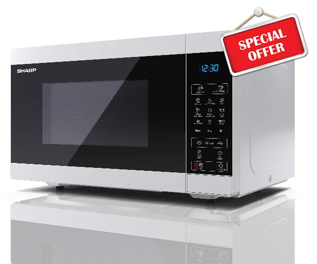 SHARP YC-MG252AU-W 25 Litre 900W Digital Microwave with 1000W Grill