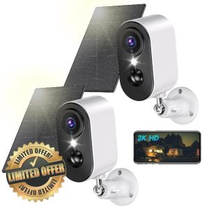 kebruma 2K Solar Wireless Security Camera - Indoor/Outdoor Camera Wireless with Color Night Vision