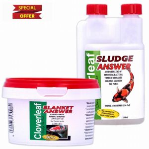 Blanket Answer 500g & Sludge Answer 500ml Pond Water Treatment Complete Bundle
