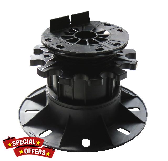 StrataRise Multi-Level Paver & Joist Pedestal Risers + Extenders - 35 to 85mm (Joist Support Head for Decking)