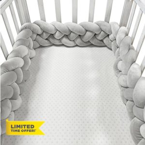 Aocase Braided Bumper Crib Bumpers Cushions Knotted Long Woven Children's Braids Ball Pillow Room Decoration Children's Room Decoration Crib Protector