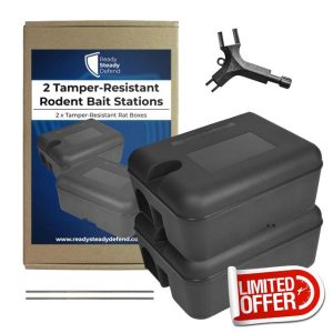 2 Tamper-Resistant Rodent Bait Stations - Twin Pack of Heavy Duty Rat Boxes