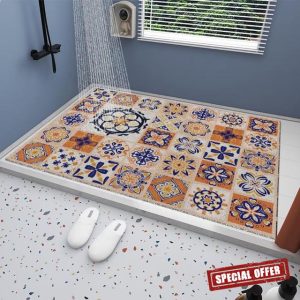 Loofah Shower Mat Bath Mat with Drain Holes