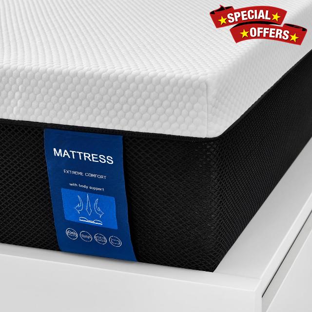 Molblly Double Mattress 8 INCH Memory Foam Mattress Breathable Mattress Medium Firm with Soft Fabric Fire Resistant Barrier Skin friendly Durable 4f6 Double bed Mattress 135x190x20cm