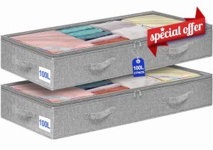 punemi 2PCS 100L Under Bed Storage Containers
