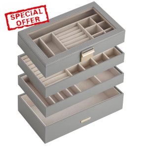 SONGMICS Stackable Jewellery Trays