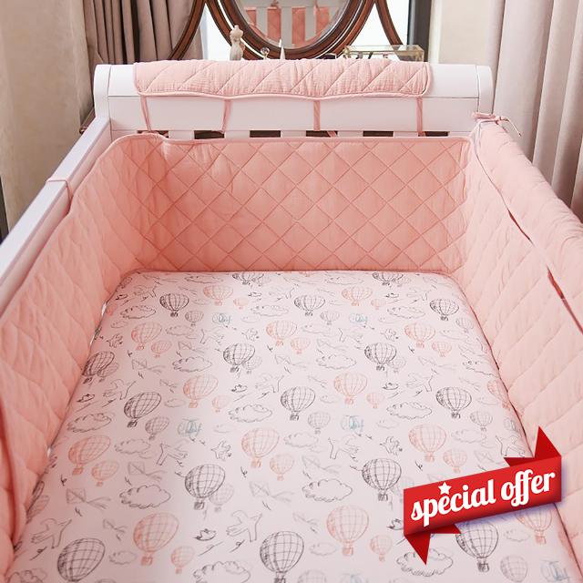 Takezuaa Baby Crib Bumper Cot Bumper Breathable Cotton Cot Liner Crib Rail Cover Removable Baby Crib Bumper Baby Boys Girls Nursery 360x30cm Crib Bedding Baby Bed Bumpe