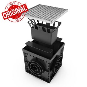 Vodaland 300x300 Yard drain - Load Class A15 - Plastic catch basin with silt basket (Galvansied grate)