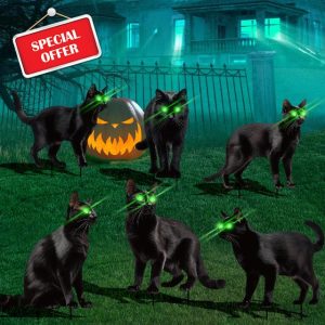 AIHAOYU 6 Pack Black Cat Halloween Decoration