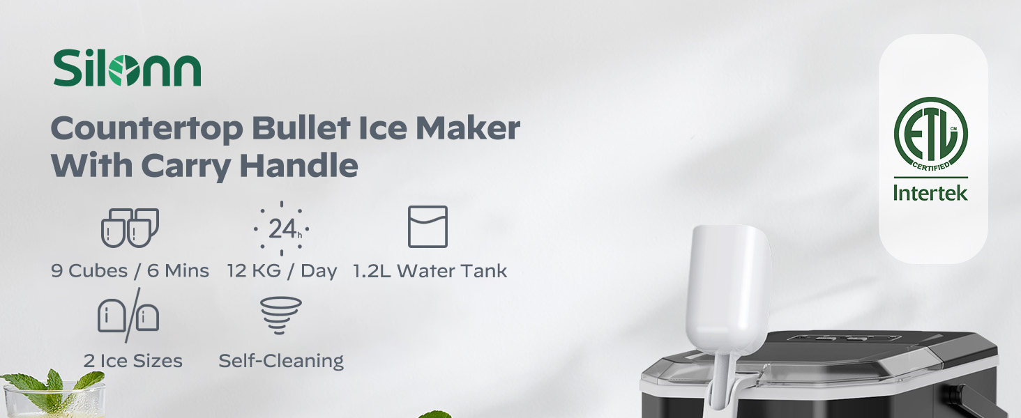 ice maker countertop machine cube makers portable silonn black 2 size bullet ice for home kitchen