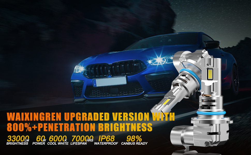 hb4 hb3 led headlight bulb