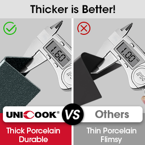 Unicook heavy duty porcelain-coated grill burner cover are more more thicker than others.