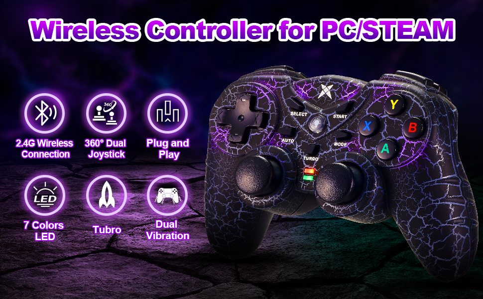 2.4G Wireless Game Controller Gamepad for PC
